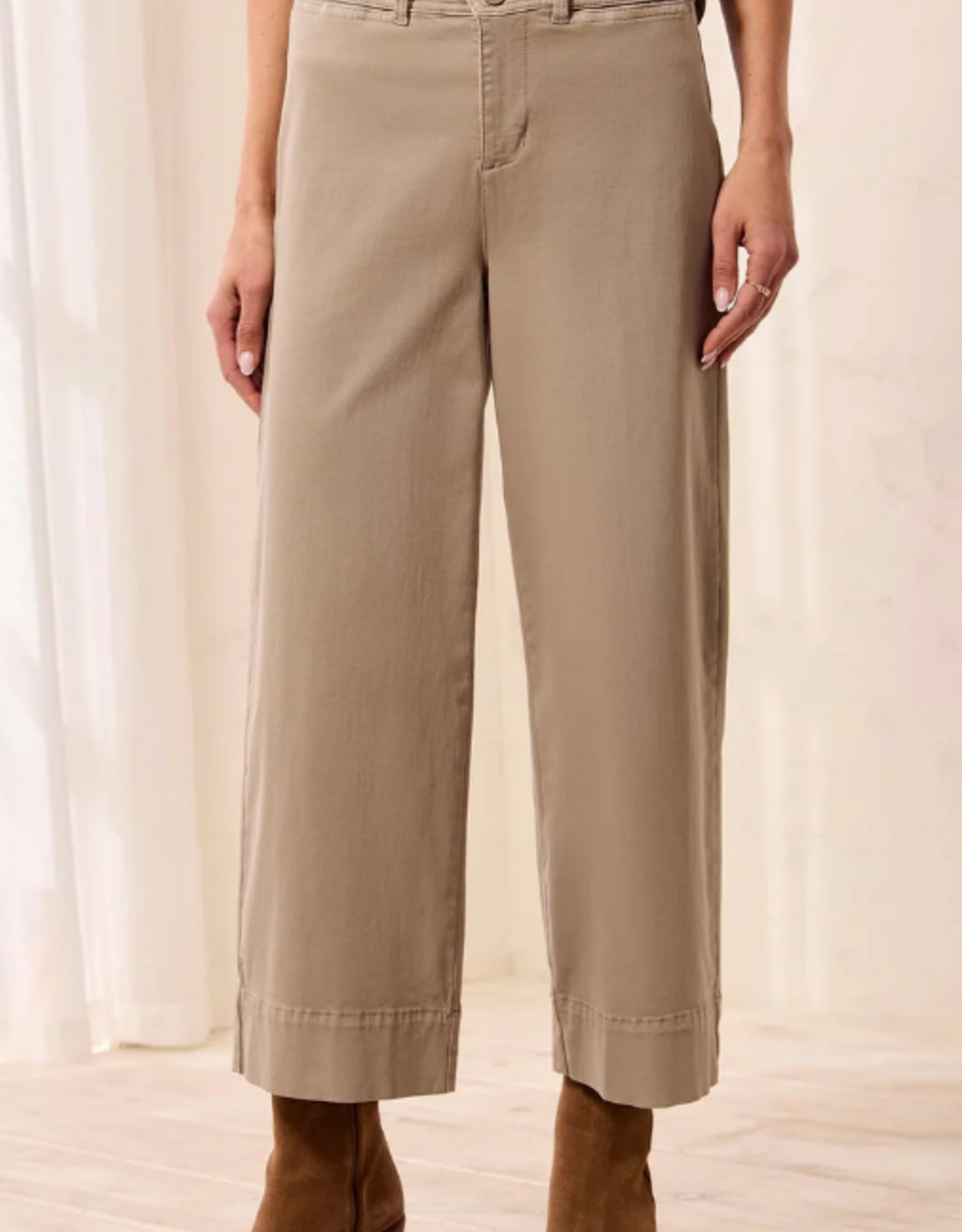 Tribal Tribal Fossil Comfort Stretch Palazzo Ankle Pant