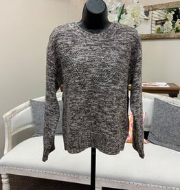 Tribal Tribal Grey Textured Lofty Crew Neck L/S Sweater w/Embellishment Design