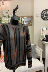 Tribal Tribal Yarn Dye Boat Neck L/S