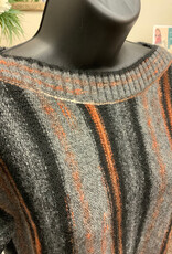 Tribal Tribal Yarn Dye Boat Neck L/S