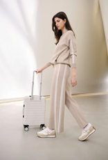 Joseph Ribkoff Joseph Ribkoff  Fawn/Winter White  Striped Wide Leg Sweater Pant
