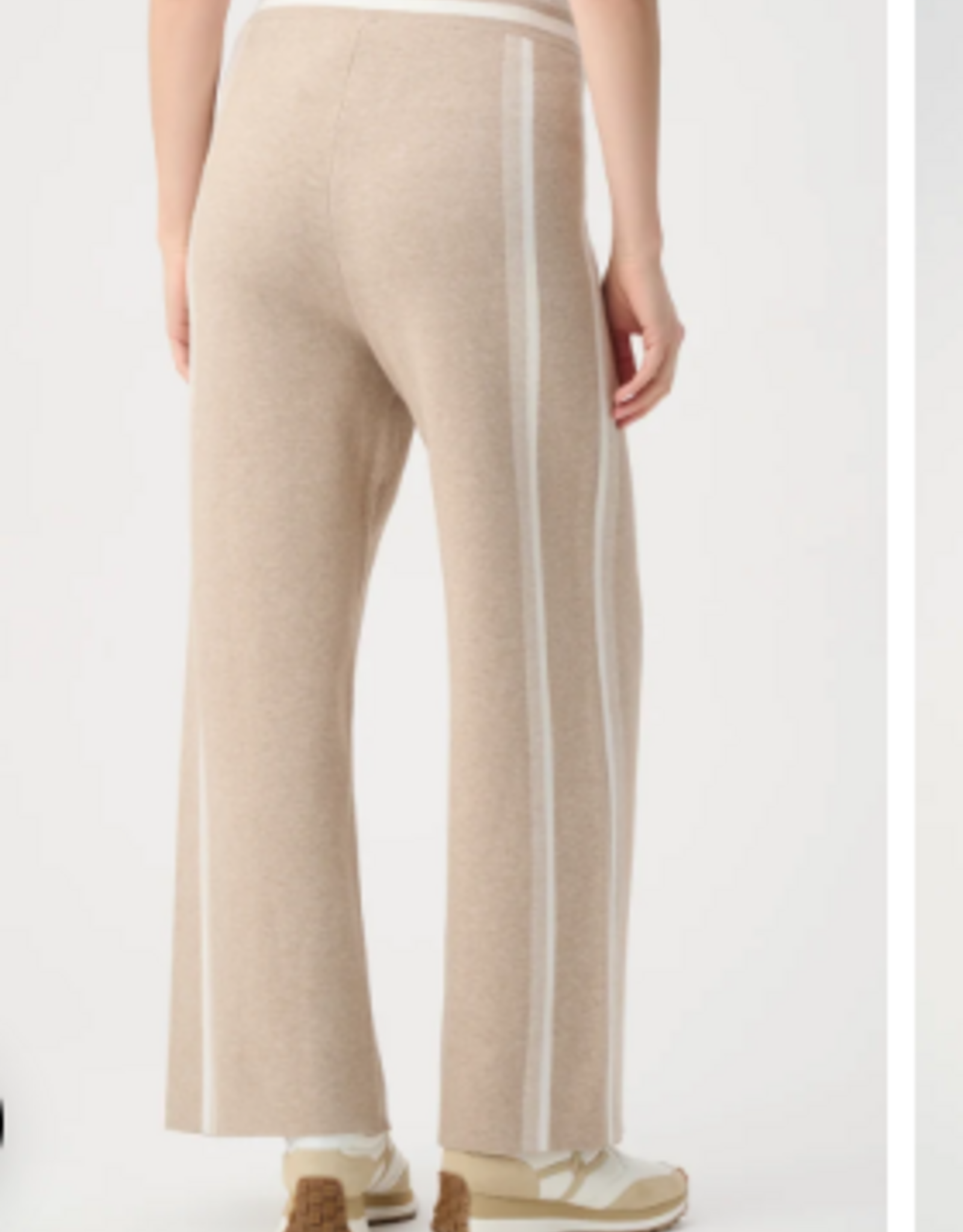 Joseph Ribkoff Joseph Ribkoff  Fawn/Winter White  Striped Wide Leg Sweater Pant