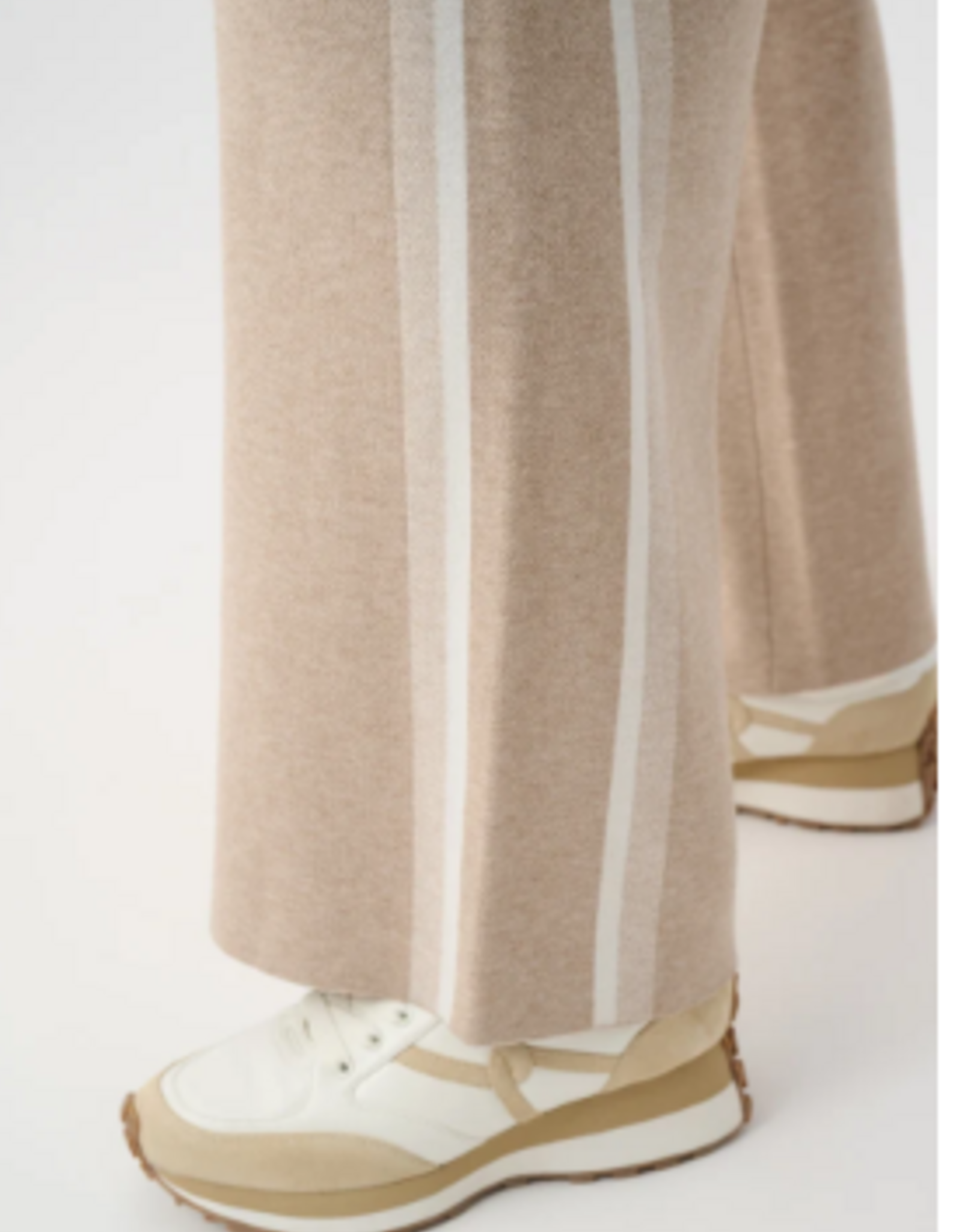Joseph Ribkoff Joseph Ribkoff  Fawn/Winter White  Striped Wide Leg Sweater Pant