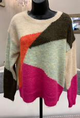 Marble & Me Marble  & Mist Beige Multi Color Print Round Neck Long Sleeve