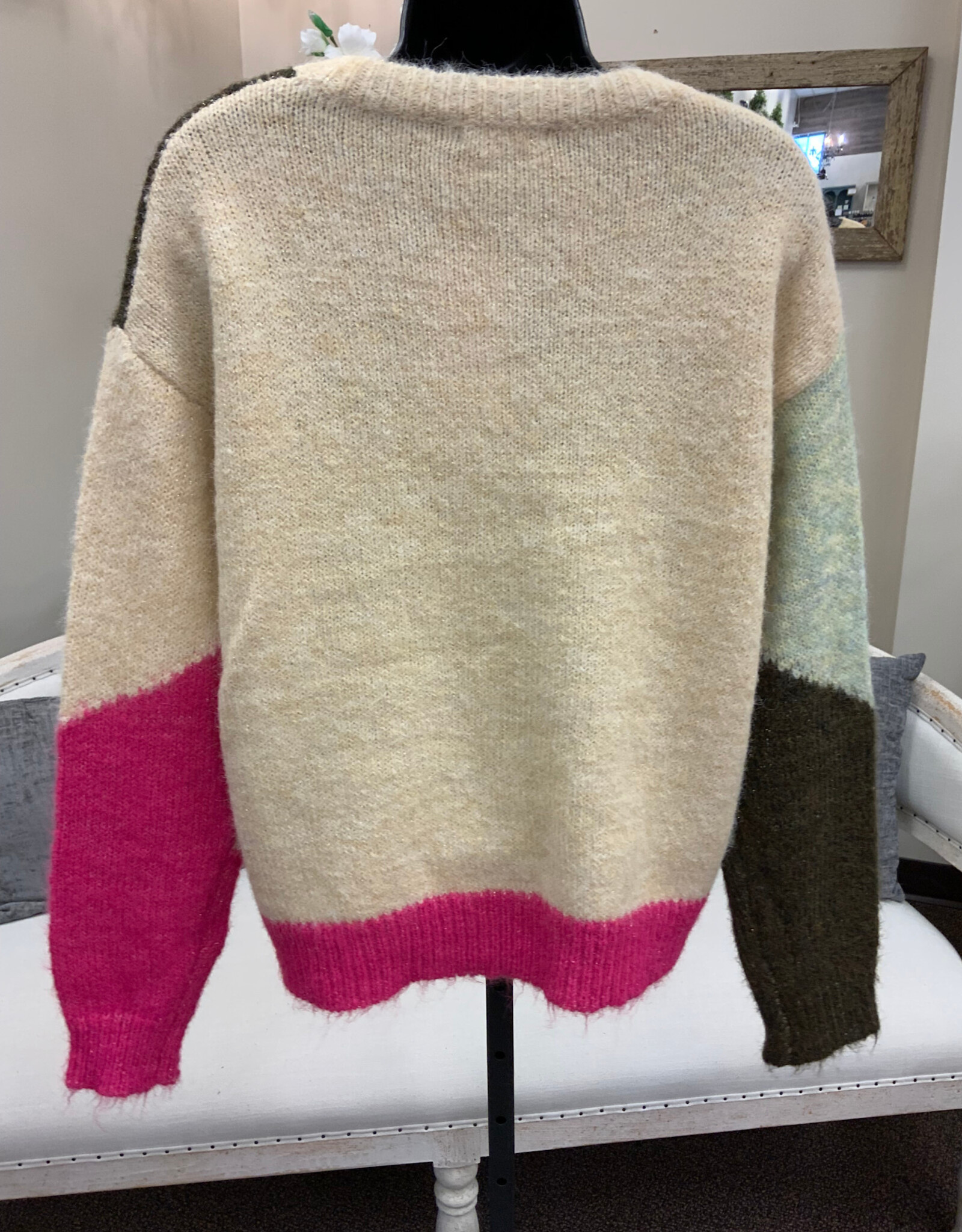 Marble & Me Marble  & Mist Beige Multi Color Print Round Neck Long Sleeve