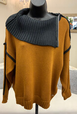 Shannon Passero Shannon Passero Unearthed  Black Detail Shawl  Long  Sleeve Sweater