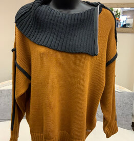 Shannon Passero Shannon Passero Unearthed  Black Detail Shawl  Long  Sleeve Sweater