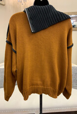 Shannon Passero Shannon Passero Unearthed  Black Detail Shawl  Long  Sleeve Sweater