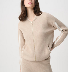 Joseph Ribkoff Joseph Ribkoff Fawn /White Stripe Casual Hip-Length Jacket