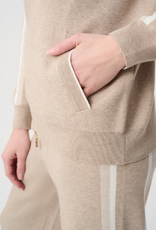 Joseph Ribkoff Joseph Ribkoff Fawn /White Stripe Casual Hip-Length Jacket