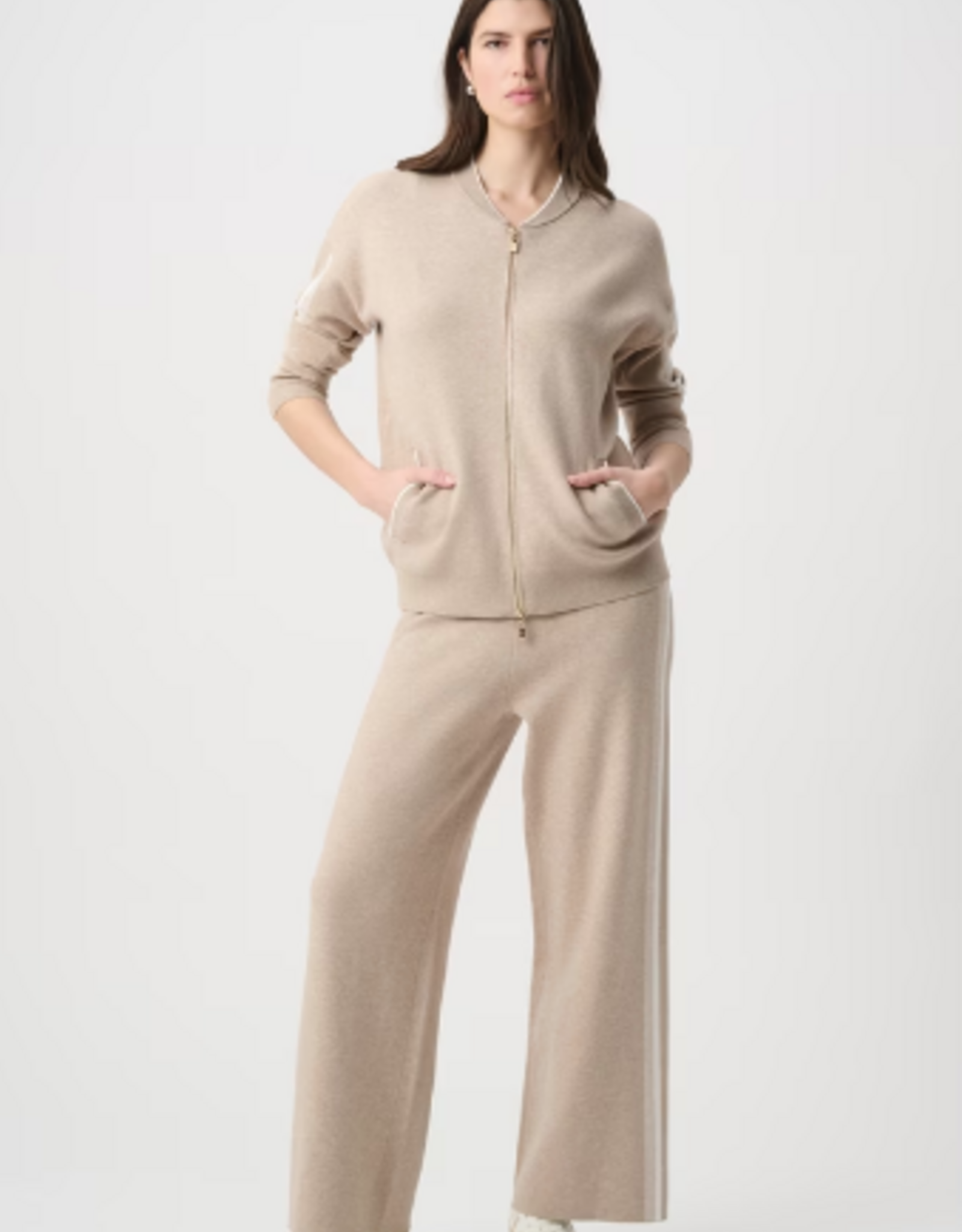 Joseph Ribkoff Joseph Ribkoff Fawn /White Stripe Casual Hip-Length Jacket