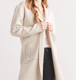 Papillon Papillon Oatmeal Lapel Coatigan with Pockets Cardigan