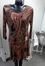 Papillon Papillon Rust Paisley Stretch Panelled Dress