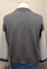 Democracy Democracy Charcoal Heather Grey Argyle   Petite Sweater