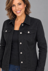 Ethyl Ethyl Two Tone Black Button Up Long Sleeve Jacket