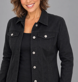 Ethyl Ethyl Two Tone Black Button Up Long Sleeve Jacket
