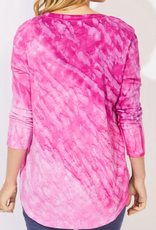 Escape Escape   Fuchsia Mystic Dyed Round Neck Long Sleeve Top