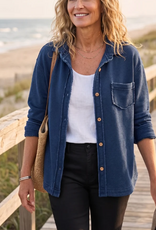 Escape Escape Medium  Color Wash Terry Anywhere Shacket