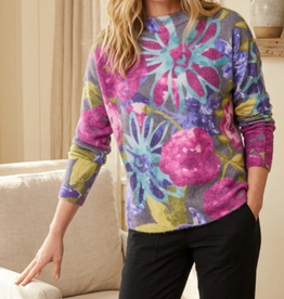 Escape Escape Multi Color Cozy Bloom Roll Neck Sweater