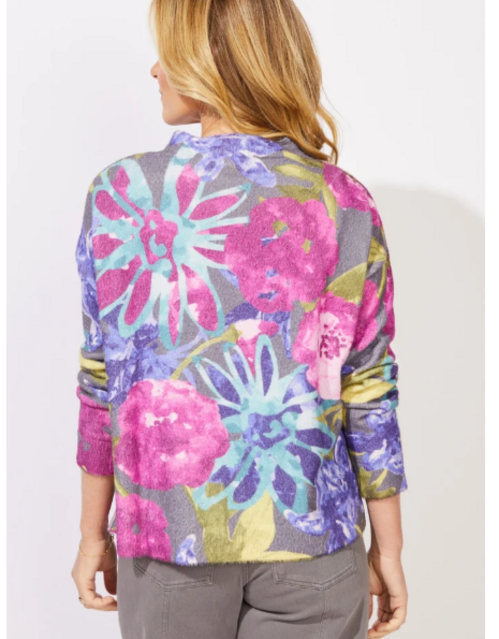 Escape Escape Multi Color Cozy Bloom Roll Neck Sweater