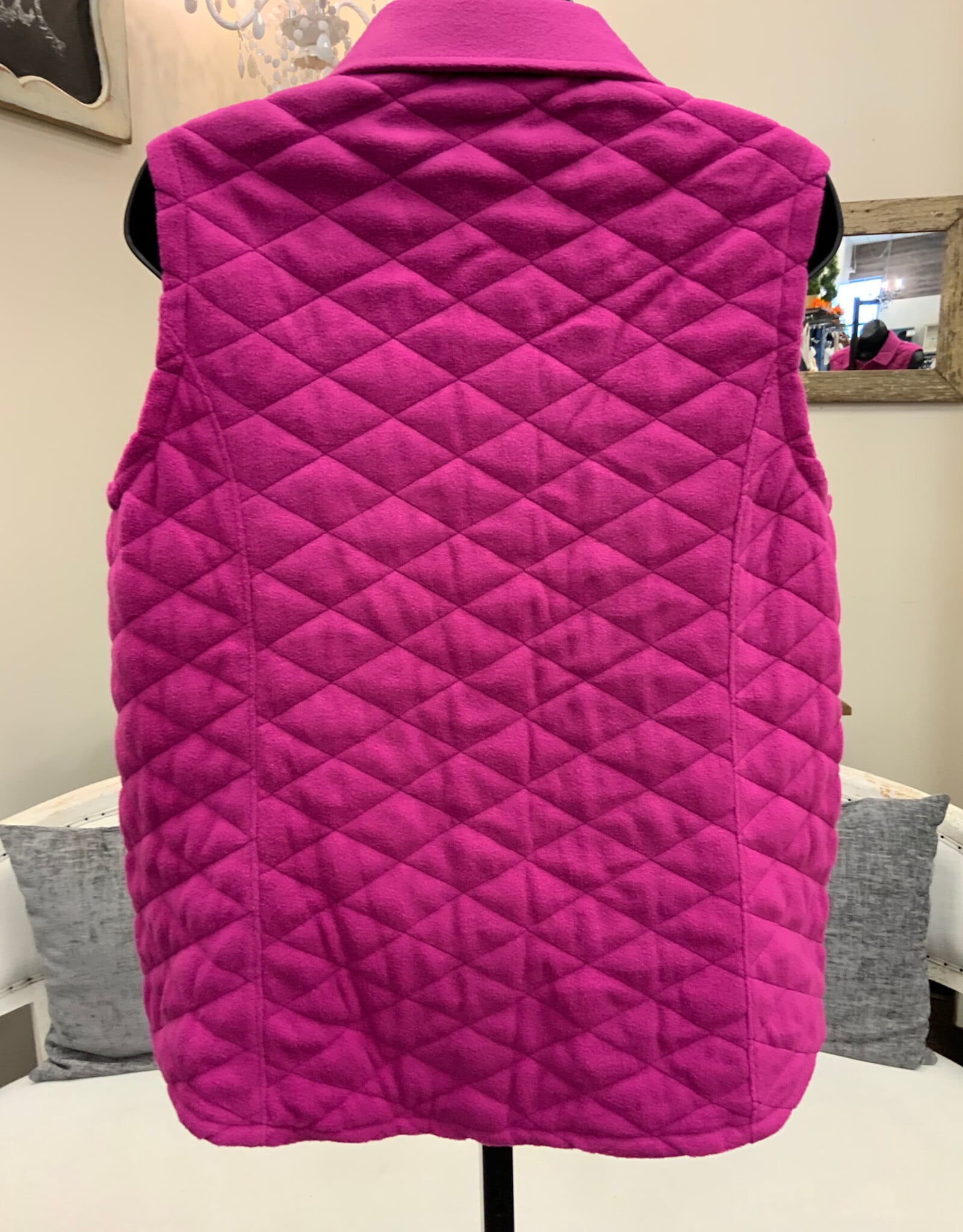 Multiples Multiples Deep Fuschia  Quilted  Snap Up Vest