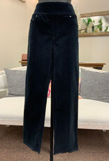 Slimsation Slimsation  Black Brushed Corduroy Fringed Hemline Petite Pant