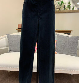 Slimsation Slimsation  Black Brushed Corduroy Fringed Hemline Petite Pant