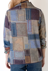 Trisha Tyler Trisha Tyler Patchwork Mockneck Reversible Long Sleeve Top
