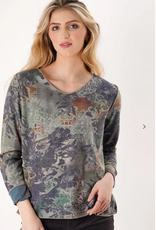 Trisha Tyler Trisha Tyler Multi Color Print V-Neck  Reversible Top