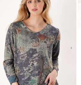 Trisha Tyler Trisha Tyler Multi Color Print V-Neck  Reversible Top