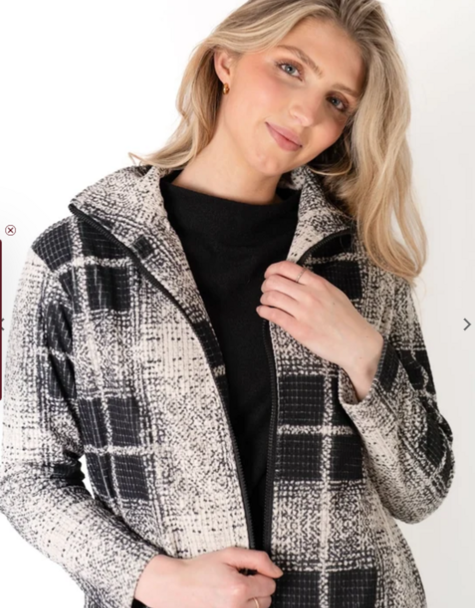 Trisha Tyler Trisha Tyler Black/Cream  Print Zip Front Jacket