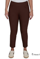 Ruby Rd Ruby Rd Dark Chocolate Silky Tech  Pull On Petite  Ankle Pant