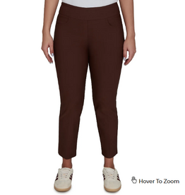 Ruby Rd Ruby Rd Dark Chocolate Silky Tech  Pull On Petite  Ankle Pant