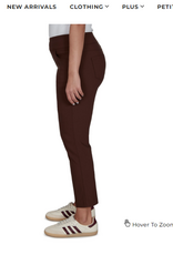 Ruby Rd Ruby Rd Dark Chocolate Silky Tech  Pull On Petite  Ankle Pant