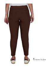 Ruby Rd Ruby Rd Dark Chocolate Silky Tech  Pull On Petite  Ankle Pant