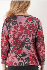 Trisha Tyler Trisha Tyler Red Multi Color Floral Print V-Neck  Reversible Top