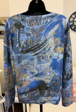 Trisha Tyler Trisha Tyler   Blue Mix Color/Print Round Neck Reversible L/S Top