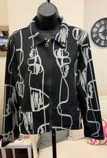 Trisha Tyler Trisha Tyler Black/Grey Print Zip Up  Long Sleeve Jacket