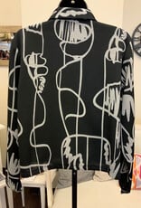 Trisha Tyler Trisha Tyler Black/Grey Print Zip Up  Long Sleeve Jacket