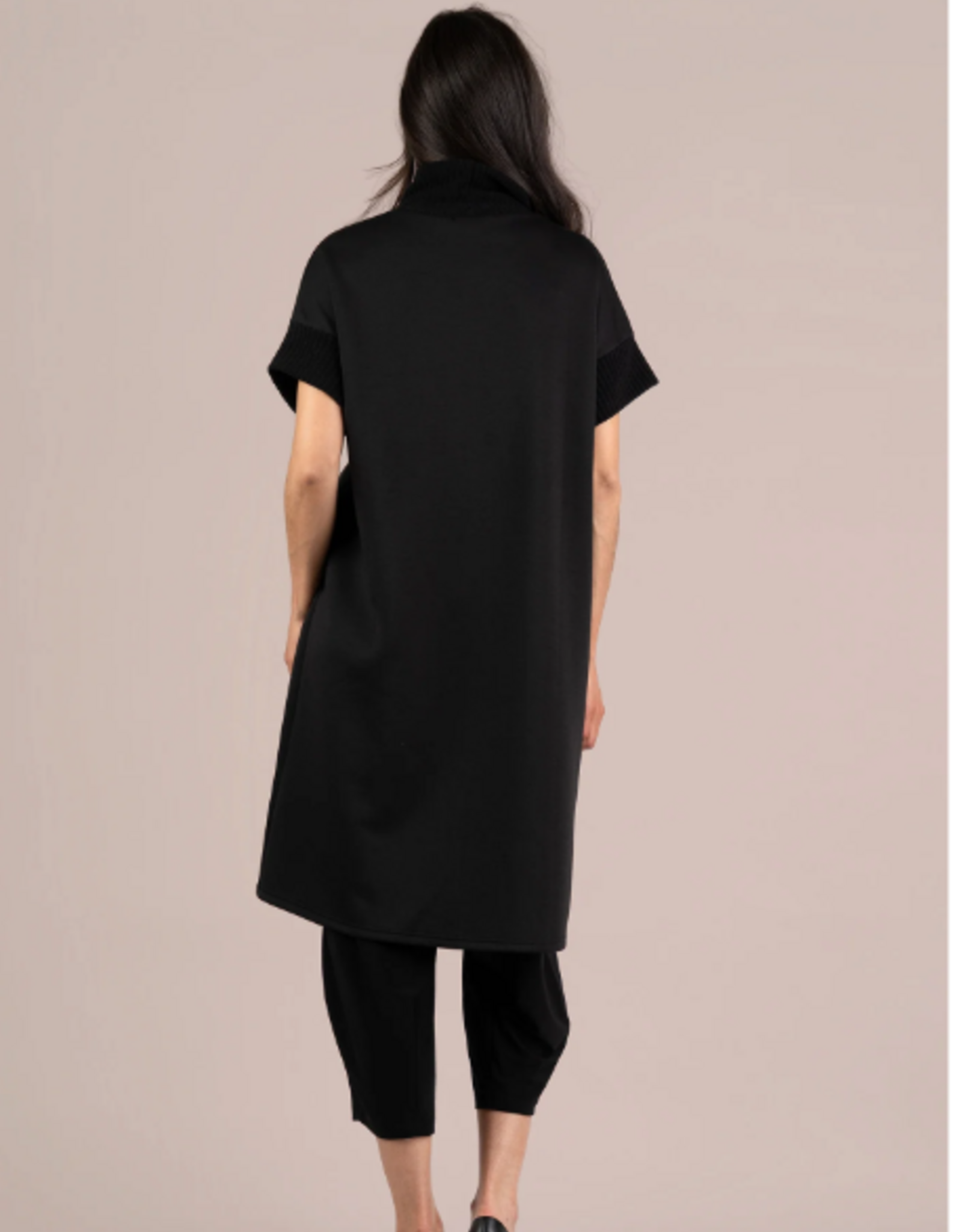 Sympli Sympli Black Cloud Split Front Topper  Long Duster Top