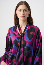 Joseph Ribkoff Joseph Ribkoff 264206 Magenta/Multi Animal Print V-Neck w/Tie L/S Top