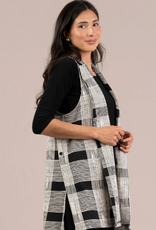 Sympli Sympli Ecru/Black Print Cloud Long City Vest