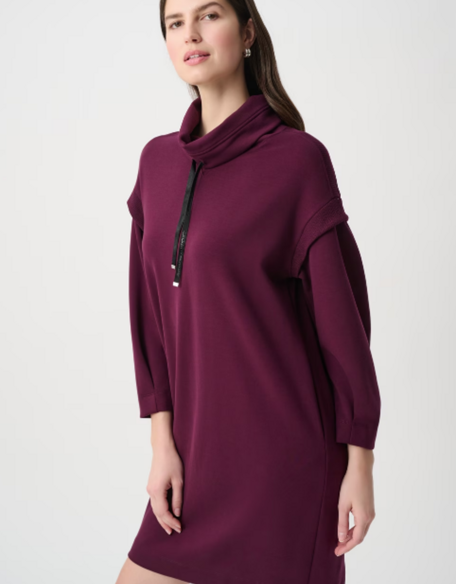 Joseph Ribkoff Joseph Ribkoff  Elderberry Mini Drawstring Neck L/S Sweater Dress