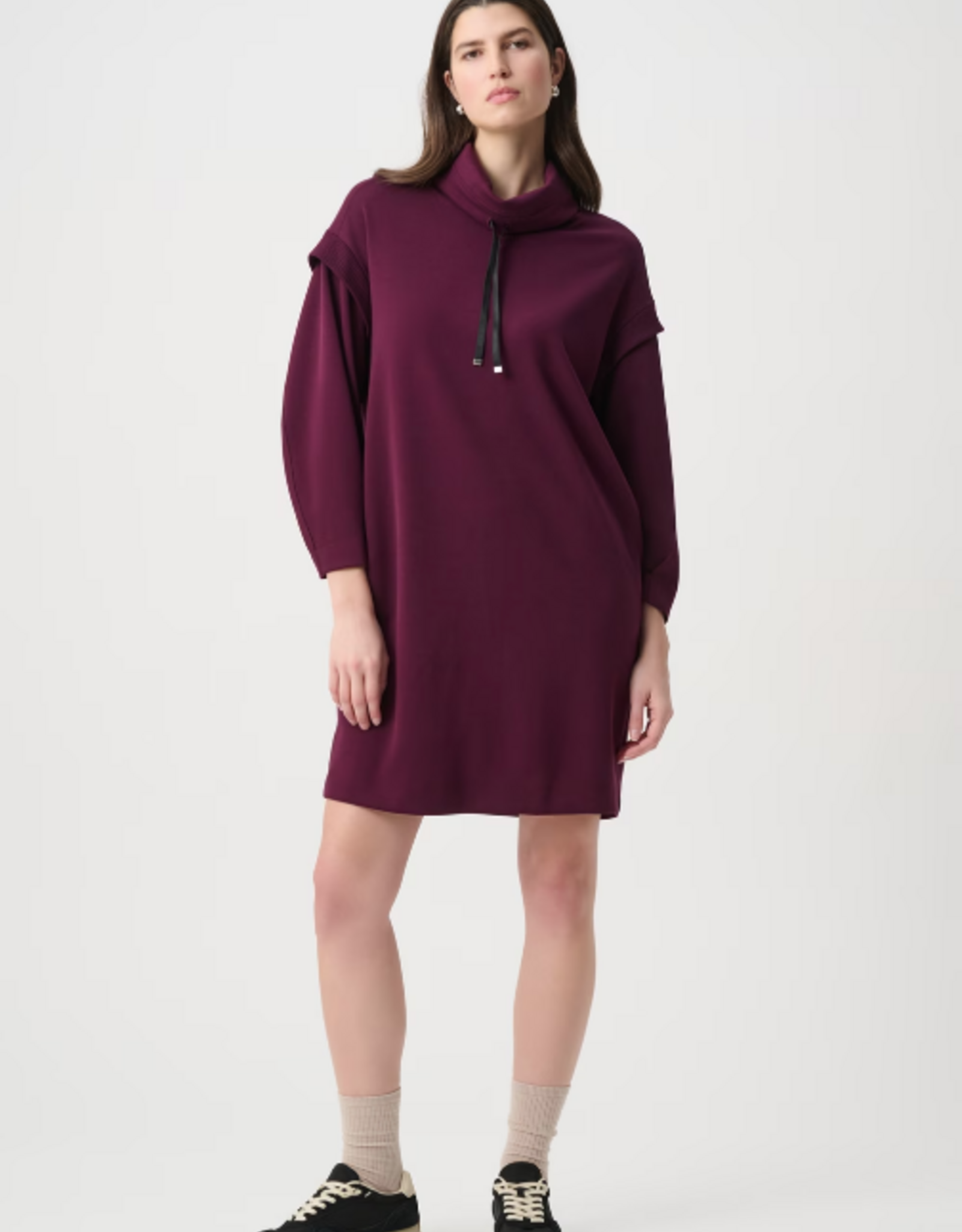 Joseph Ribkoff Joseph Ribkoff  Elderberry Mini Drawstring Neck L/S Sweater Dress