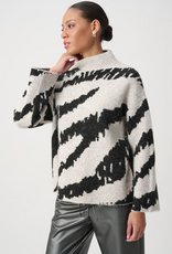 Joseph Ribkoff Joseph Ribkoff H. Oatmeal/Black Animal Print High Neck L/S Sweater