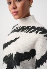 Joseph Ribkoff Joseph Ribkoff H. Oatmeal/Black Animal Print High Neck L/S Sweater