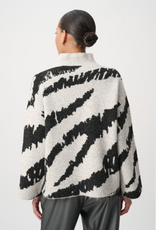 Joseph Ribkoff Joseph Ribkoff H. Oatmeal/Black Animal Print High Neck L/S Sweater
