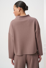 Joseph Ribkoff Joseph Ribkoff Mink Geo Design Mock Neck L/S Relaxed Pullover Top