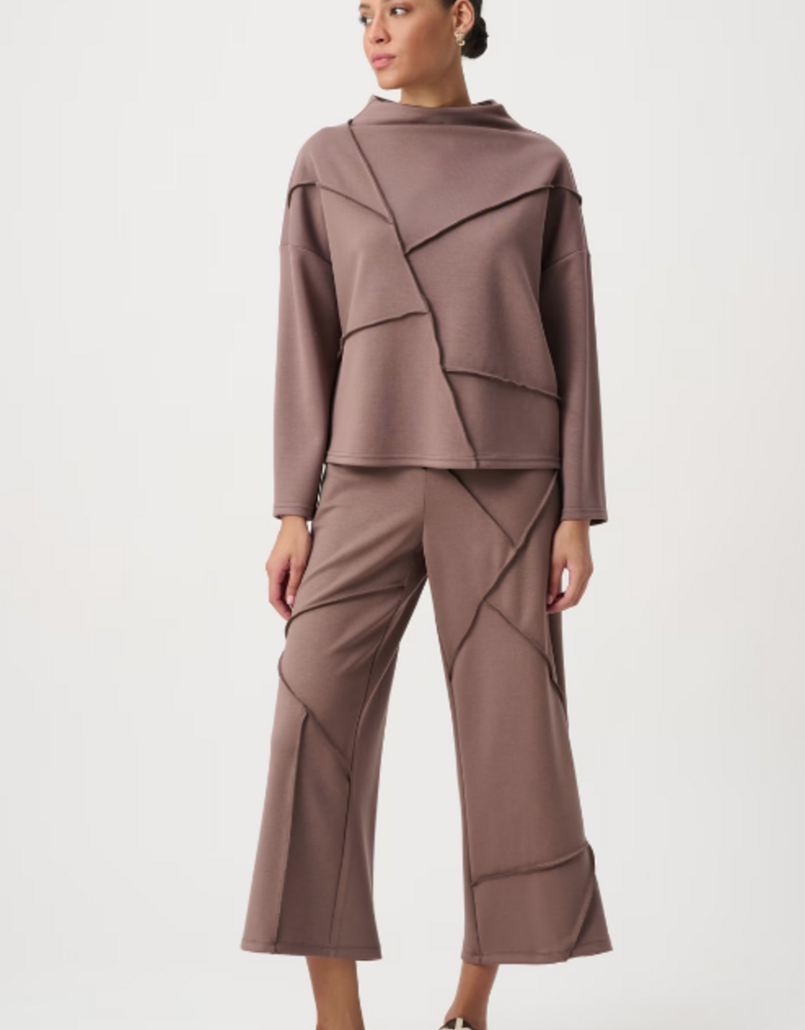 Joseph Ribkoff Joseph Ribkoff Mink Geo Design Casual Cropped Pant