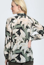APNY APNY Moss & Parchment Half-Placket Pullover Blouse